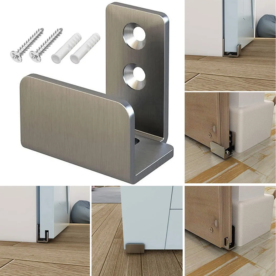 Sliding Barn Door Guide Adjustable Barn Door Floor Guide Stay Roller Rail Stopper For Bottom Sliding Door Hardware Mount Slide Rail Accessories