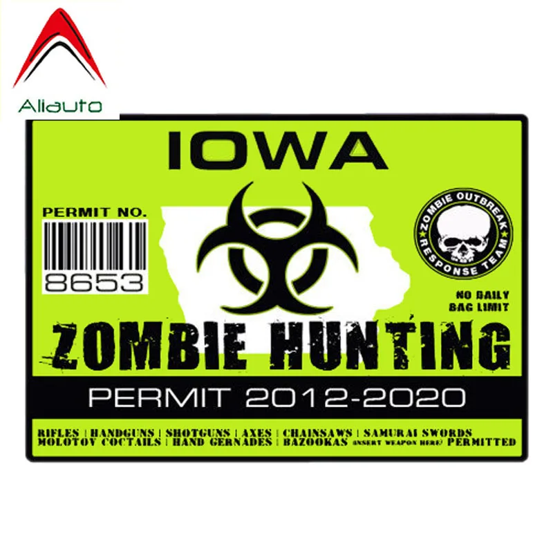 Aliauto Car Sticker Iowa Zombie Outbreak Response Team Auto Styling Reflective Parts PVC Decal for Seat Nissan Suzuki 10cm*7cm | Автомобили