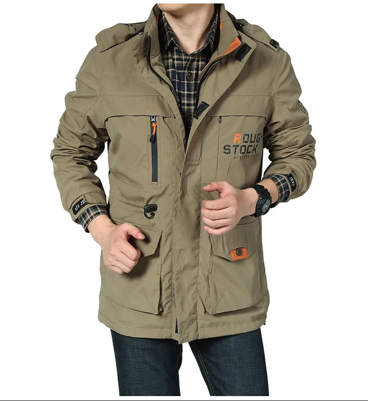  Bomber Jacket Men Autumn Winter Multi-pocket Waterproof Military Tactical Jackets Casual Windbreake