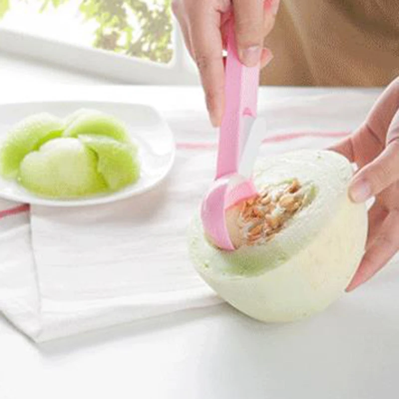 1Pcs New Arrival Plastic Ice Cream Scoop Spoon Melon Ball Dig Sphere Ball Fruit Ice Cream Jelly Spoon Scoop Tools