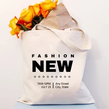 Женская сумка на плечо с надписью, Экологичная хлопковая Холщовая Сумка с логотипом, многоразовые складные сумки на молнии для покупок