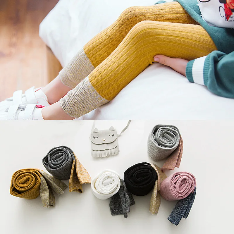 

Spring And Autumn Korean-style Children Elasticity Leggings Socks Cotton Filigree Mixed Colors BABY'S Tights Baby Socks