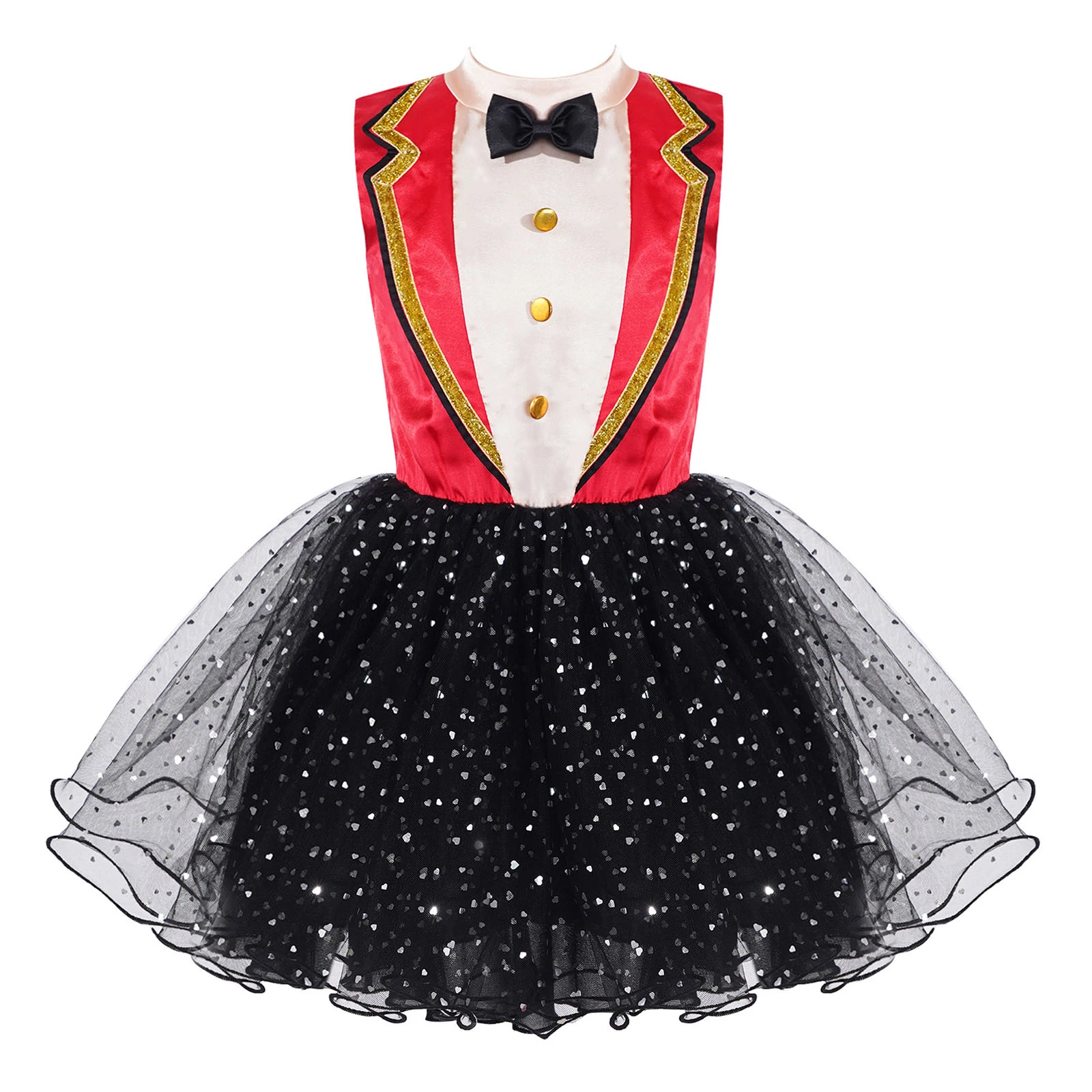 Disfraz de maestro de circo para niñas, traje sin mangas con corazones  brillantes, tutú de tul de malla para carnaval, vestido de fiesta  temática|Disfraces para niñas| - AliExpress