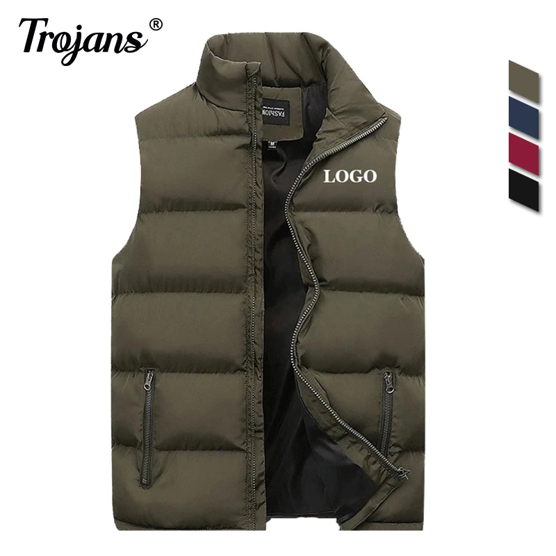 

Custom Logo Men Jacket Winter Women Vest Down Cotton Sleeveless Jacket Waistcoat Mans Warm Coat Sleeveless Warm Liner Male Gilet