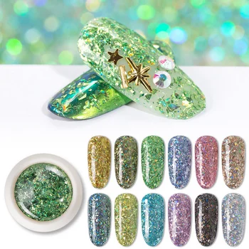 

12pcs New Glitter Sequins Nail Art Jewelry Fillings Pendant Accessories DIY Charms Handmade Triangular Laser Sequins Stuff Craft