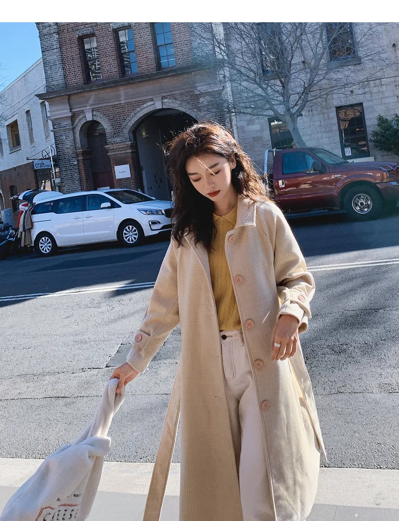 Осенне-зимнее Новое Стильное пальто для фотосессии, корейский стиль, популярная Студенческая серия MORI, свободное шерстяное пальто средней длины Jac