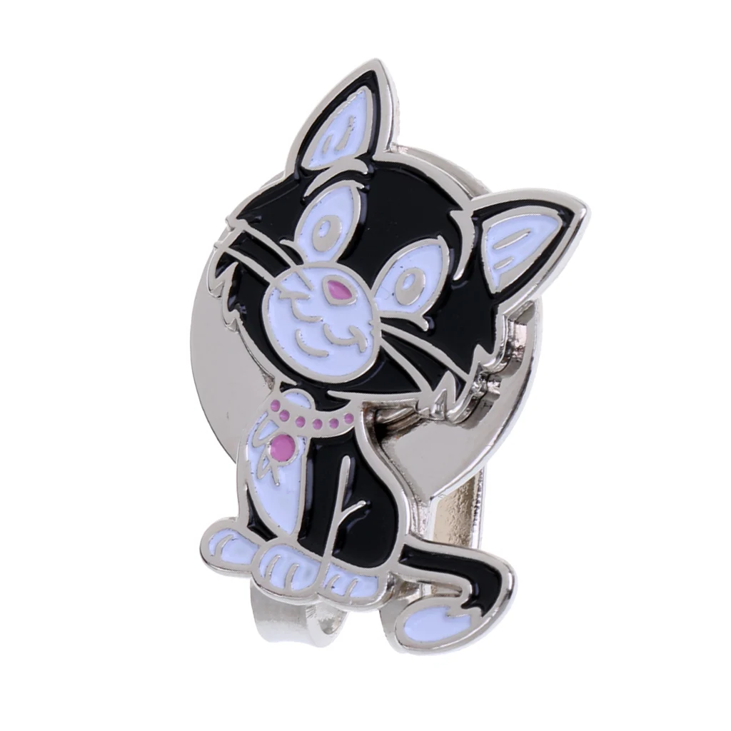 Cute Cat & Dog Golf Ball Markers with Magnetic Golf Hat Clip, Set of 2