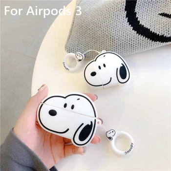 

Cute Snoopy Dog Soft Silicone Headphone Case for Apple Airpods 3 Bluetooth Wireless Earphone Protective Skin Cover Box