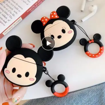 

Bluetooth Earphone Case for Airpods Accessories airpods 2 case Protective Cover ring Strap Cute Cartoon Silicone airpods cover