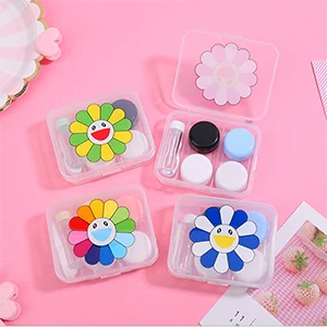 Color as shown Чехол для контактных линз, креативный мультяшный комплект, 2 пары, держатель для путешествий, здоровый материал, бутик, прекрасные цветные линзы для контактных линз - Цвет: Color as shown