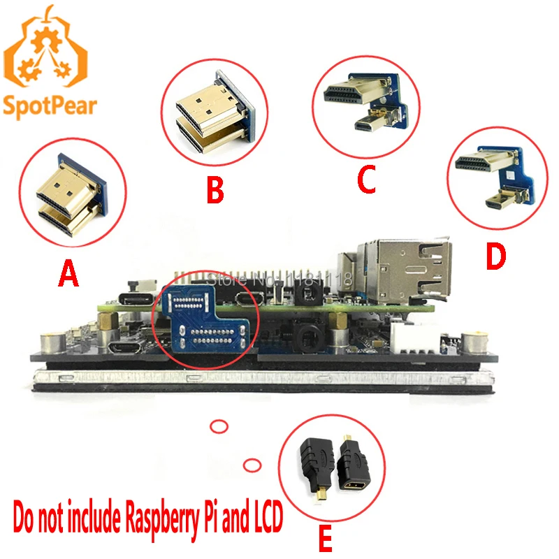 Raspberry Pi 4B model 3B+ LCD HDMI Adapter connector
