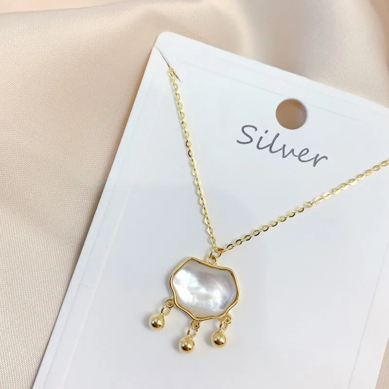 Accessory - Baby Opal Bell Lock Tassel Lover Lock Pendant Choker Minimalist Design Sense Women's Necklace