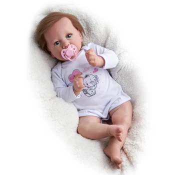 

RSG Reborn Baby Doll 22 Inches Lifelike Newborn Sweet Baby Silicone Vinyl Doll Gift Set for Children