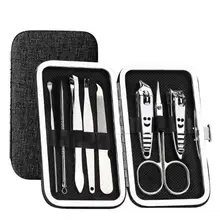 18 шт. нержавеющая сталь машинка для стрижки ногтей Триммер черный/серый/розовый ушные палочки Повседневный маникюрный комплект инструментов для маникюра