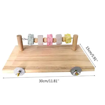 

Bird Wood Platform with Chewing Toys for Hamster Chinchilla Calcium Nutrition C90D