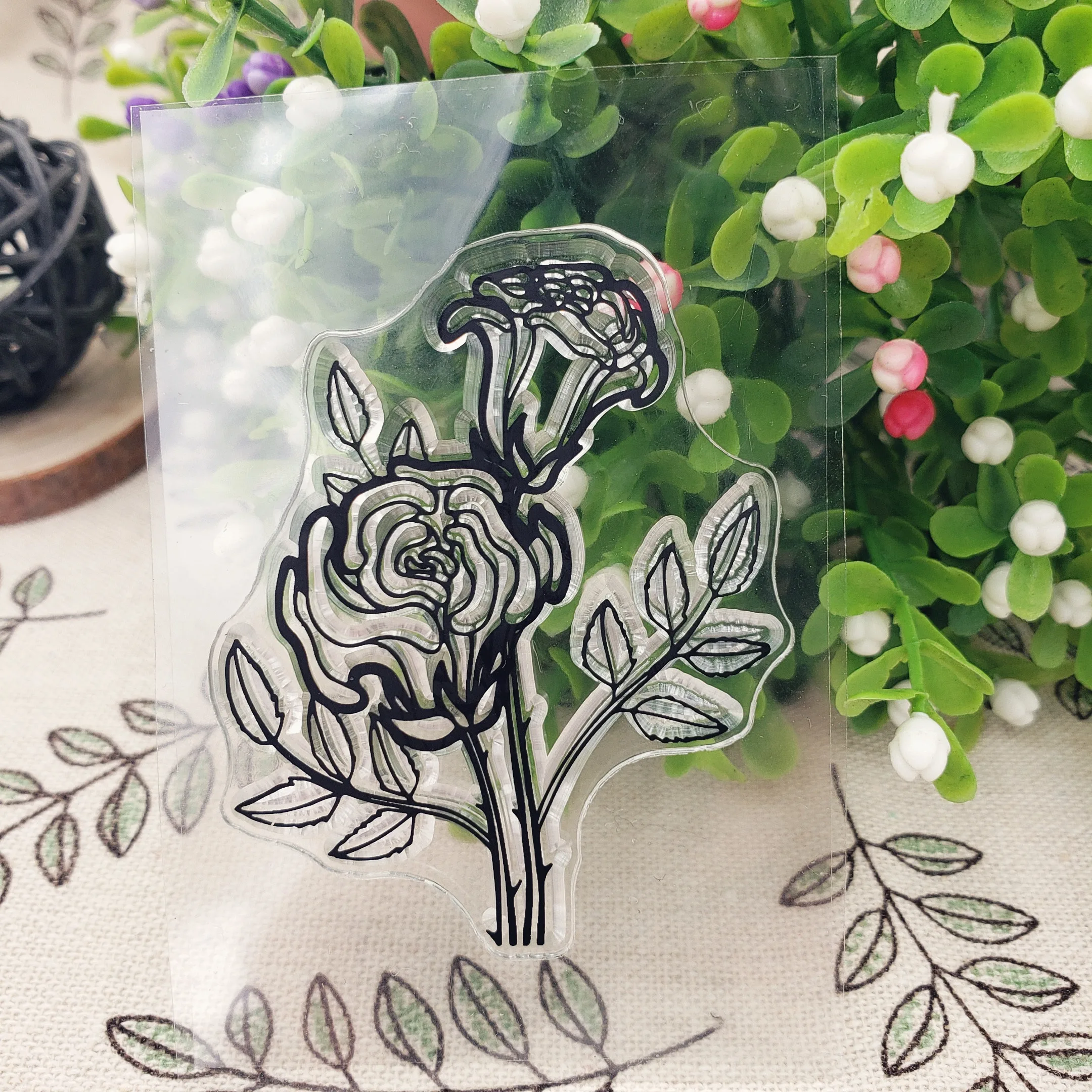 Rose 1sheet Vintage Craft Transparent Clear Stamps Scrapbooks Silicone Clear Stamps For Scrapbooking Photo Album