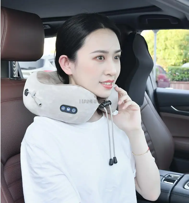 Multifunctional U-shaped pillow massage pillow Electric Neck Massager  Portable Shoulder Cervical Massager Travel Home Car Relax - AliExpress