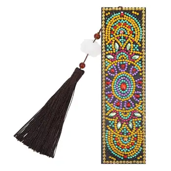 

5D DIY Diamond Painting Leather Bookmark Tassel Book Marks Special Shaped Diamond Embroidery DIY Craft