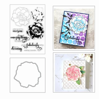 

2020 Layering New Metal Cutting Dies and Scrapbooking For Paper Making Shadow Flower With Clear Stamp Embossing Frame Card Craft