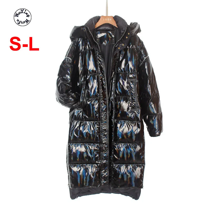 

Couples' autumn winters down jacket long men and women thickened loose big yards white duck down coat S to L