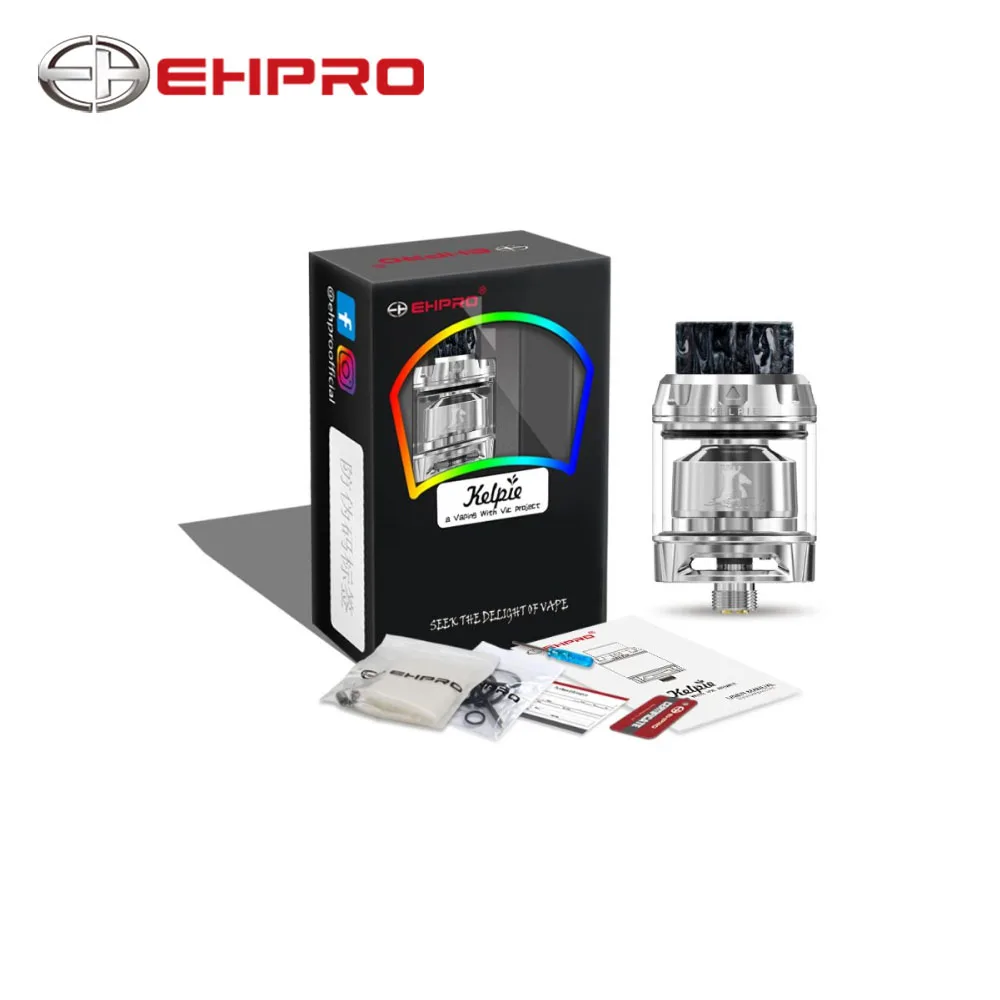 

Original Ehpro Kelpie 25mm RTA 2/3.5ml Capacity Electronic Cigarettes Atomizer Support 2 Way to Build the Coil Tank VS Dual Zeus