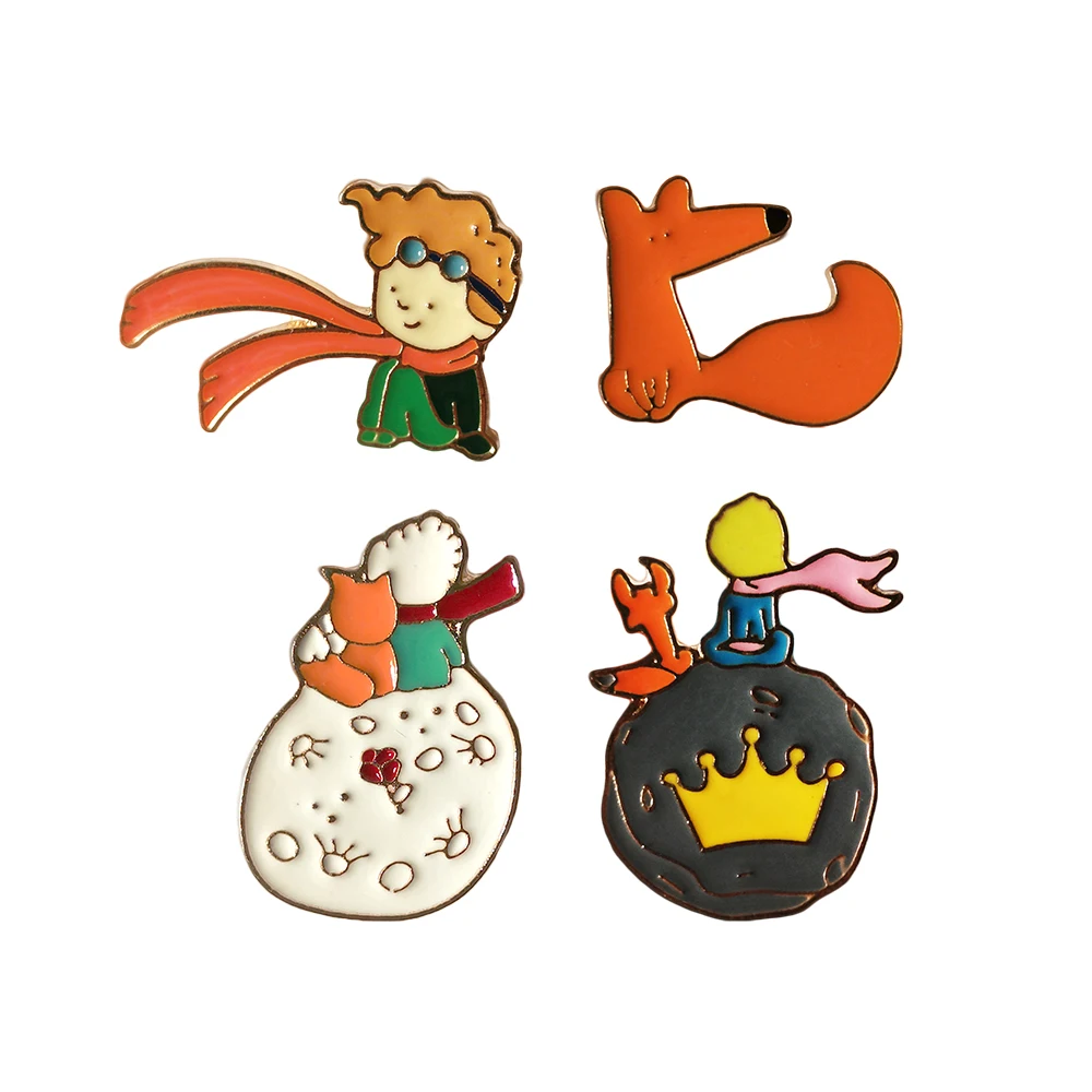 Animal Enamel Pins Cartoon Fox Badge Brooches Lapel pin Jeans shirt Bag Cute Brooch For Women Jewelry Gift Wholesale