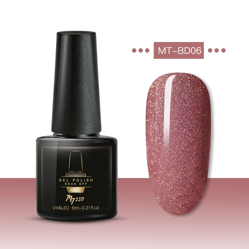 Mtssii Блеск УФ набор гель-лаков для ногтей розовый цвет серия Led гель лак для ногтей 6 мл Полупостоянный лак для ногтей блестки гель - Цвет: HHS08316