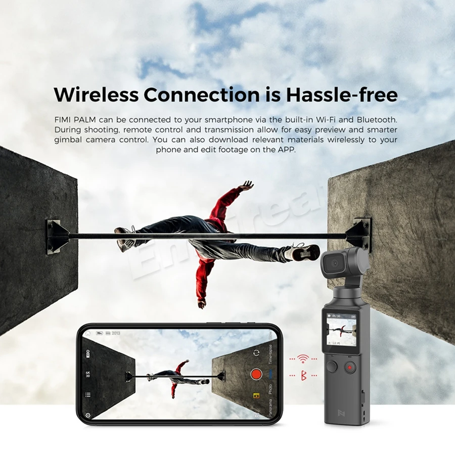 Multifunktionaler B/ügelhalter mit 1//4 Zoll Schnittstelle Deylaying Tragbares Stativ mit Adapterbasis f/ür Fimi Palm Gimbal Kamera
