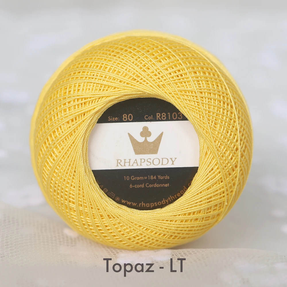 Rhapsody Größe 80 Ägyptische Baumwolle zum Häkeln, Tatting, Strickgarn, Spitze, 10 Gramm, 184 Yards, Frühlings-Macaron, 35 Farben – Detail 10