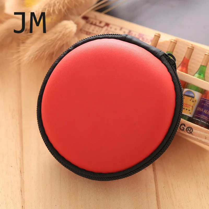 JM Purse Children's Wallet Round Small Coin Purses Women Children Mini Wallet Coin Box Storage Carrying Zipper Earphone Bag - Цвет: red