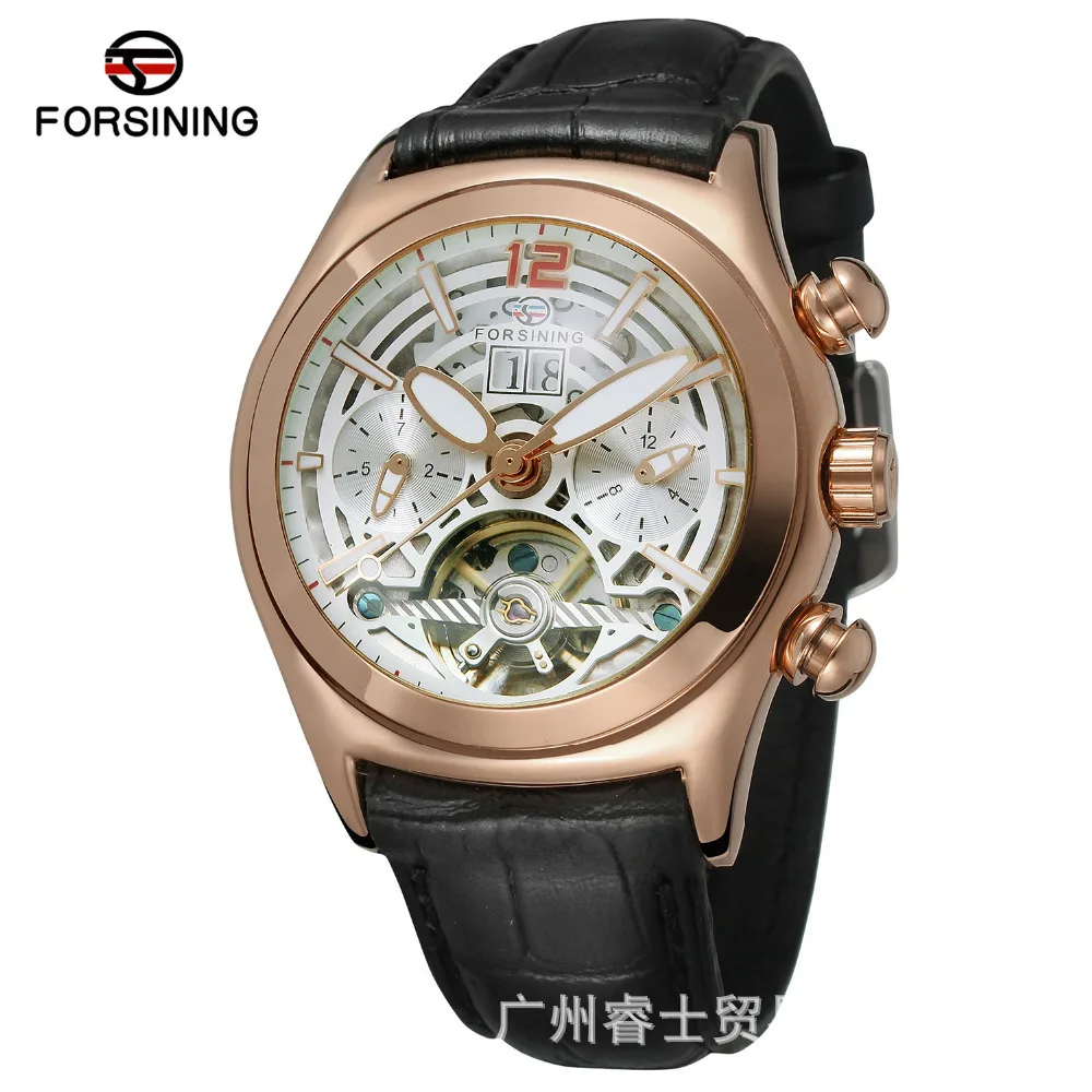 

Forsining Genuine Product Tourbillon Hollow out Automatic Analog Watch Fashion Casual Analog Watch Belt Watch