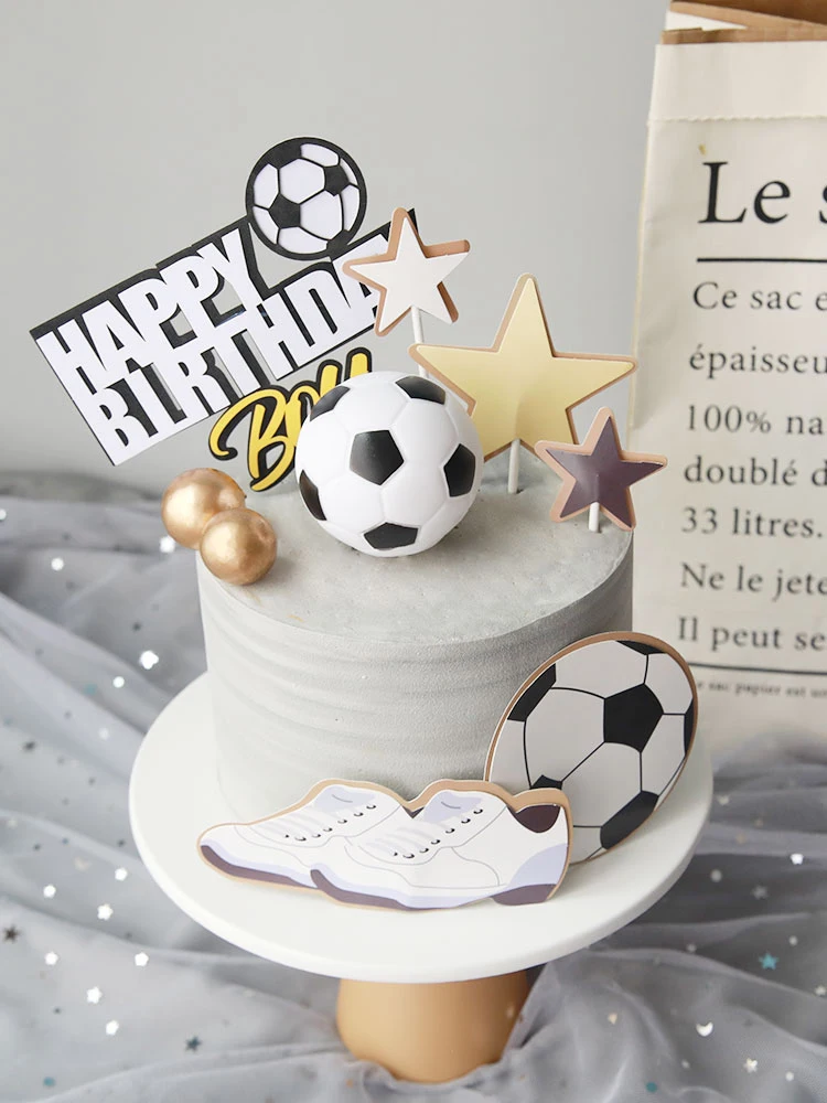 Party Decorations Birthday Party Supplies Cake Topper Cake Decorations Cake Toppers Basketball Football Theme Party Cupcake Topper Happy Birthday Cake Topper Flage For Kids Boy Birthday Party