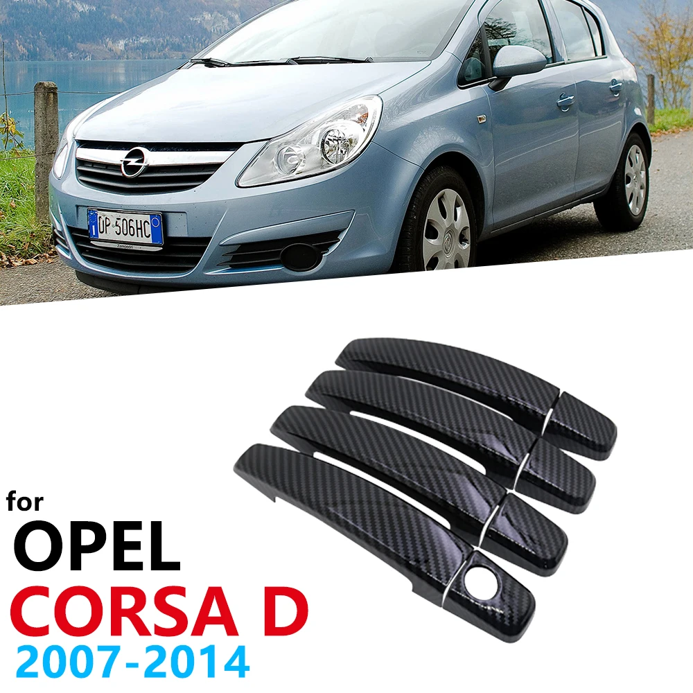 Gloss Carbon Fiber Door Handles Cover Trim for Opel Corsa D Vauxhall Car Accessories Stickers 2009 2010 _ - AliExpress