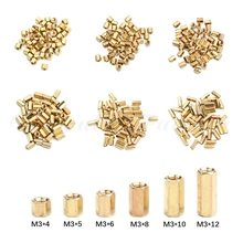 50 Pcs Brass Hexagonal Female Nut PCB Board Standoff Spacer M3 x 4//5//6//8//10//12mm