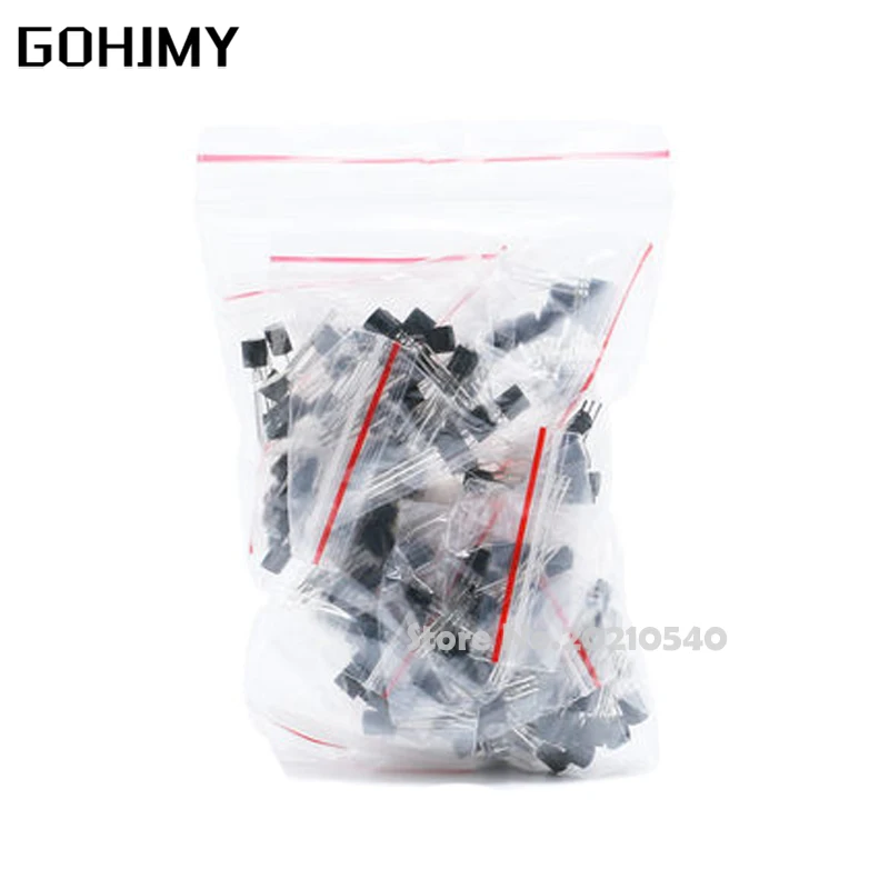 BC337 BC327 2N2222 2N2907 2N3904 2N3906 S8050 S8550 A1015 C1815 10Values x10pcs = 100 Transistors set Pack Transistor kit (TO-92) bjt transistor,transistors kit,triac transistor