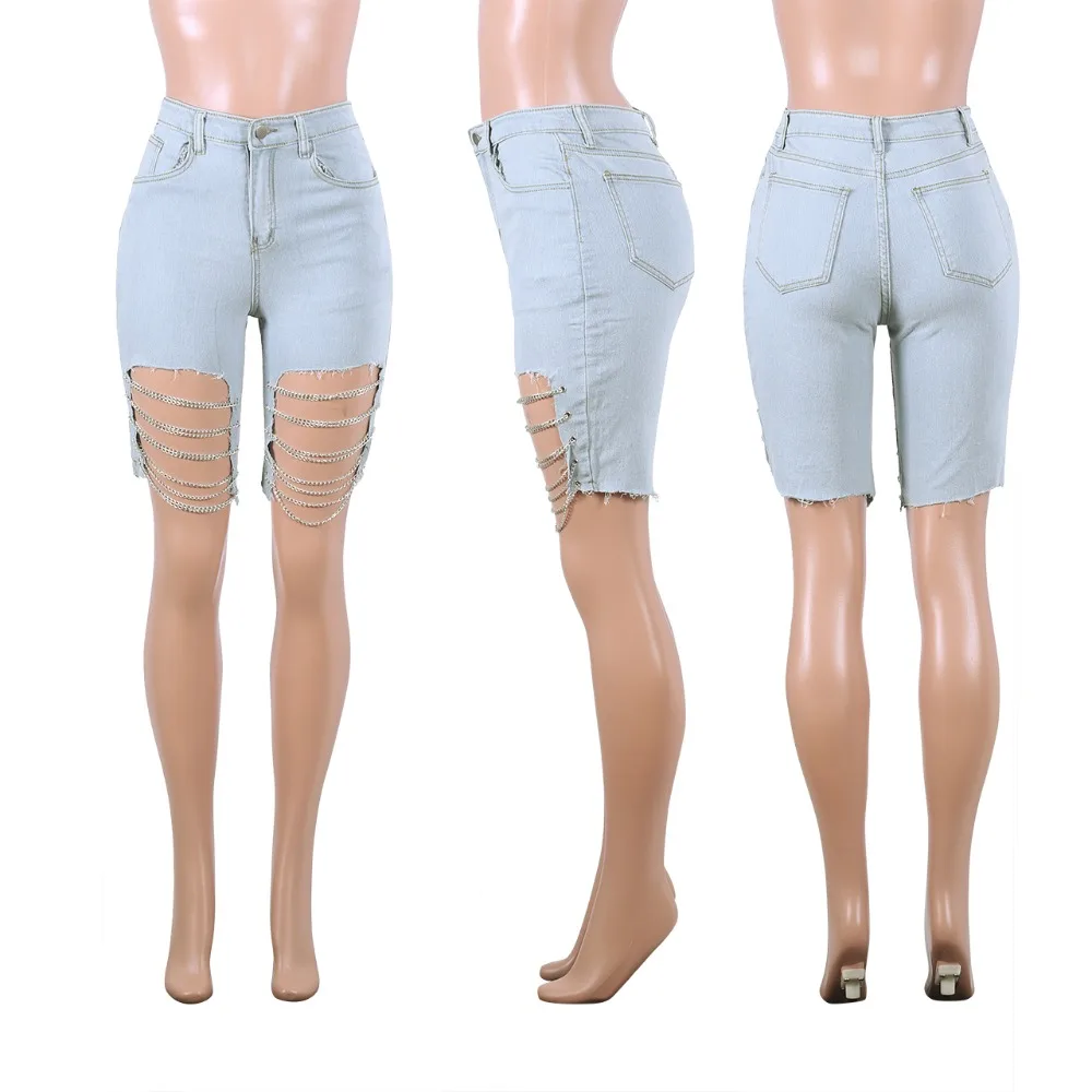 Tsuretobe сексуальная клубная джинсовая одежда из двух частей женский укороченный топ с открытой спиной и джинсовые шорты набор Дамская мода повседневный комплект с дырками женский