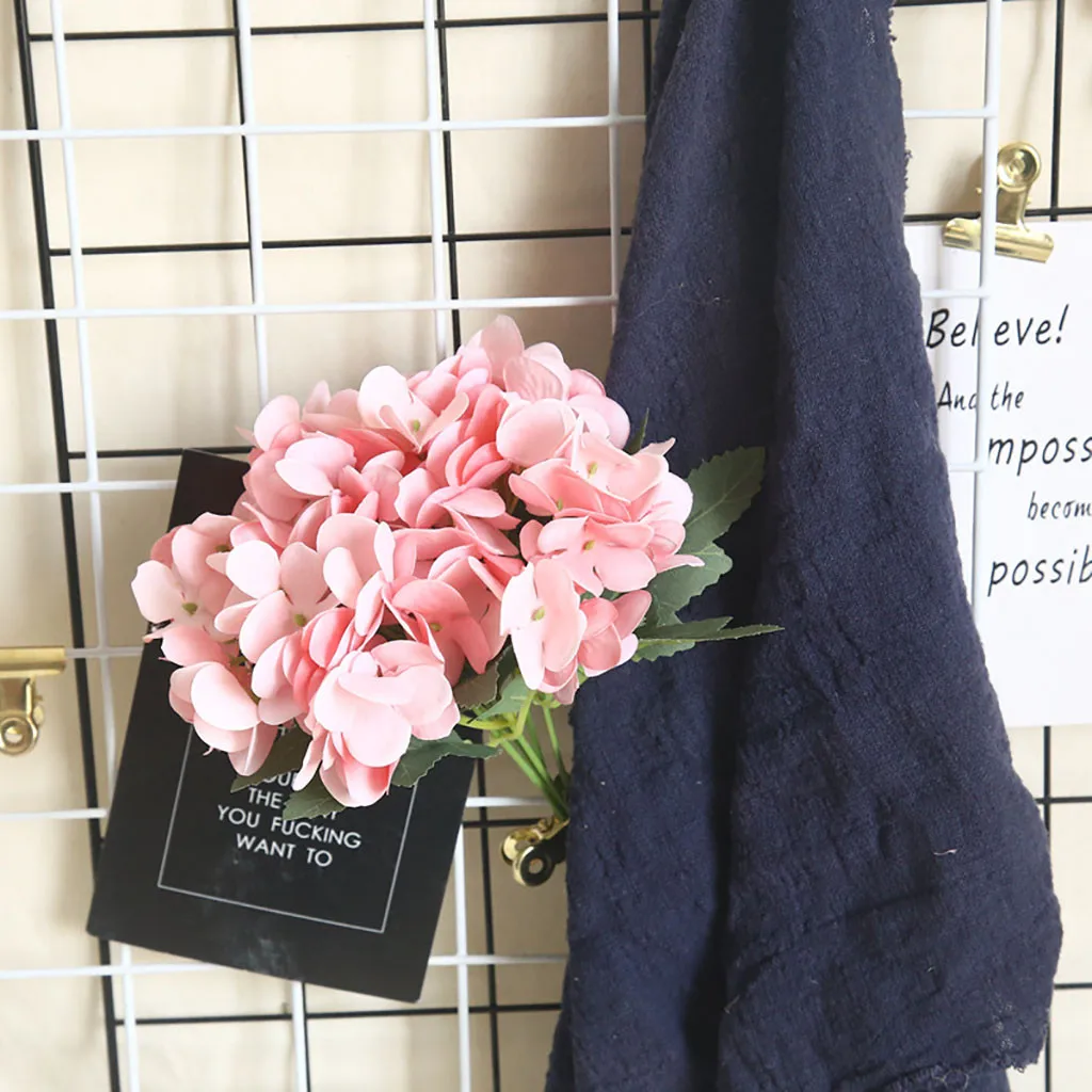 Высокое качество искусственная Гортензия цветы букет Красивые цветы для украшения офиса поддержка Прямая поставка