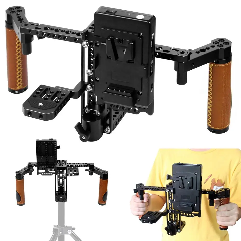 US $254.67 BGNing Universal Camera Director Monitor Cage Rig Kit 5 7 Inch LCD Display Mount Stand Support Dual Handle Grips Neck Strap