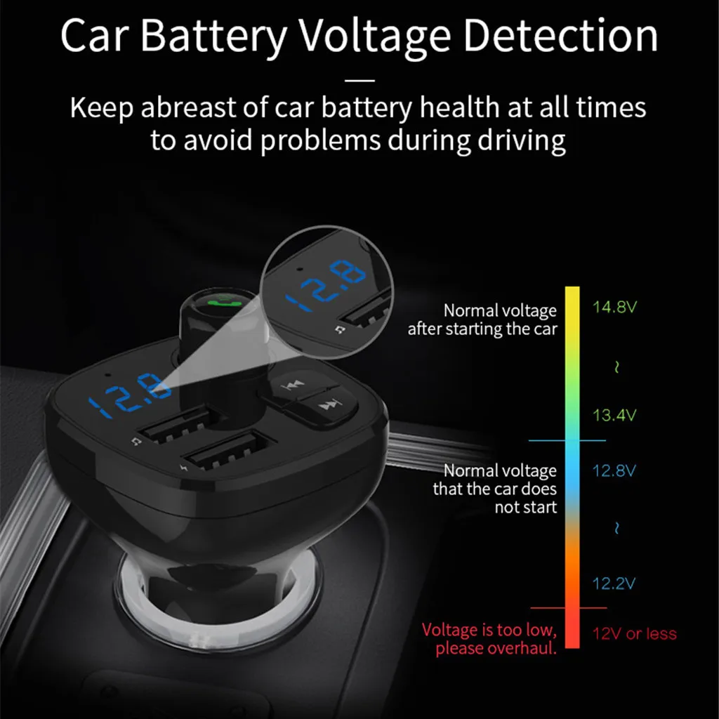 Ouhaobin Bluetooth Автомобильный fm-передатчик двойной USB Автомобильное зарядное устройство AUX вход для TF карты для MP3 для мобильного телефона зарядное устройство