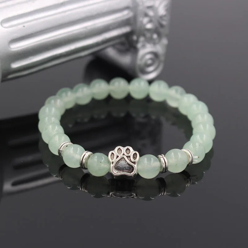 Женский браслет из натурального камня и Howlite с изображением милой собачьей