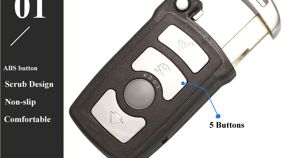 Keyforkess 4 pulsanti chiave a distanza Fob 315 / 315LP / 433Mhz / 868Mhz per la BMW Serie 7 E65 E66 con il circuito integrato ID46 7953 CAS1 sistema HU92 UNCUT - H0d9c77759a9448dd8e47f80187004a8cI