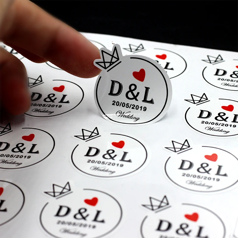 

100PCS 3.5cm Wedding Stickers Customized Invitations Sealing Stickers Birthday Signs Photos Candy Gift Tags Stickers Waterproof