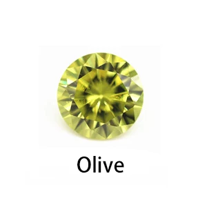 1.0~10.0mm AAAAA Various Color Loose Cubic Zirconia Stone Round Brilliant Cut CZ Stone Synthetic Gems For Jewelry Free Shipping Olive