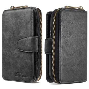 

2 in 1 Leather Case For Samsung Galaxy A81 Note10lite A91 A70E A50 A51 A71 Zipper Wallet Magnetic Cover 10 Card Slot KS0603