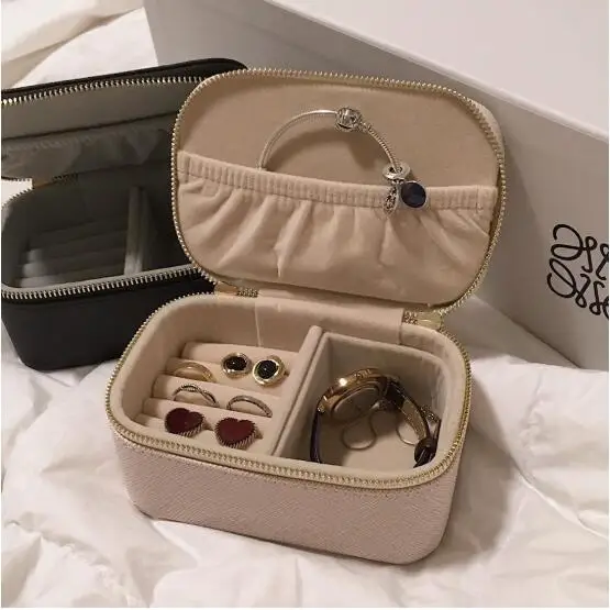 

PU Leather Jewelry Box Storage Box Ring Display Lady Case Portable Jewelry Organizer For Necklaces Joyeros