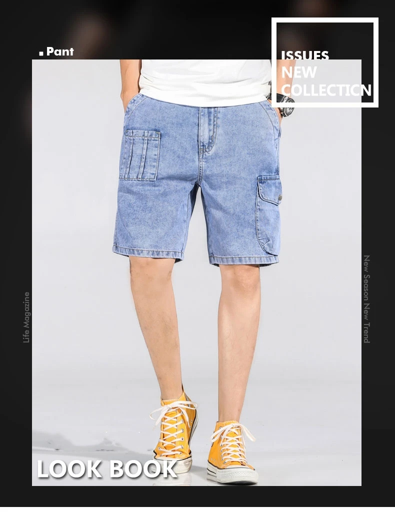 slim jeans 5XL-6XL-7XL 2021 Summer New Men'S Tooling Plus Size Denim Shorts Business Fashion Loose Elastic Waist Jeans Male New Brand Pants jack and jones jeans