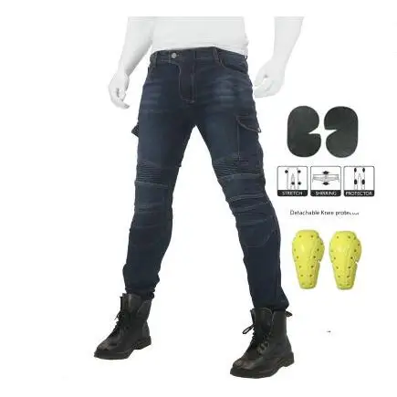 Komine классические мотоциклетные джинсы с защитой от падения, тонкие джинсовые штаны для езды на велосипеде, для мотокросса, внедорожные штаны с наколенниками, 3 цвета