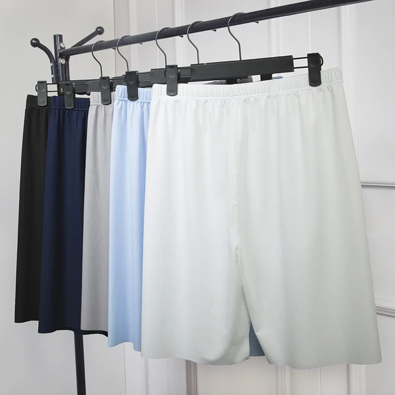 Plus Size Ice Silk Cool Summer Men Sleepwear Shorts Sexy Underwear Nightwear Comfortable Loose Sports Man Sleep Bottoms Homewear ice silk cool summer men sleepwear shorts sexy underwear nightwear comfortable elastic loose casual man sleep bottoms homewear