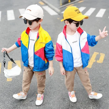 

Boys Jacket Kids Color Blocking 2019 Spring Fall Autumn Boutique Toddler Children Top 1 to 9 Years