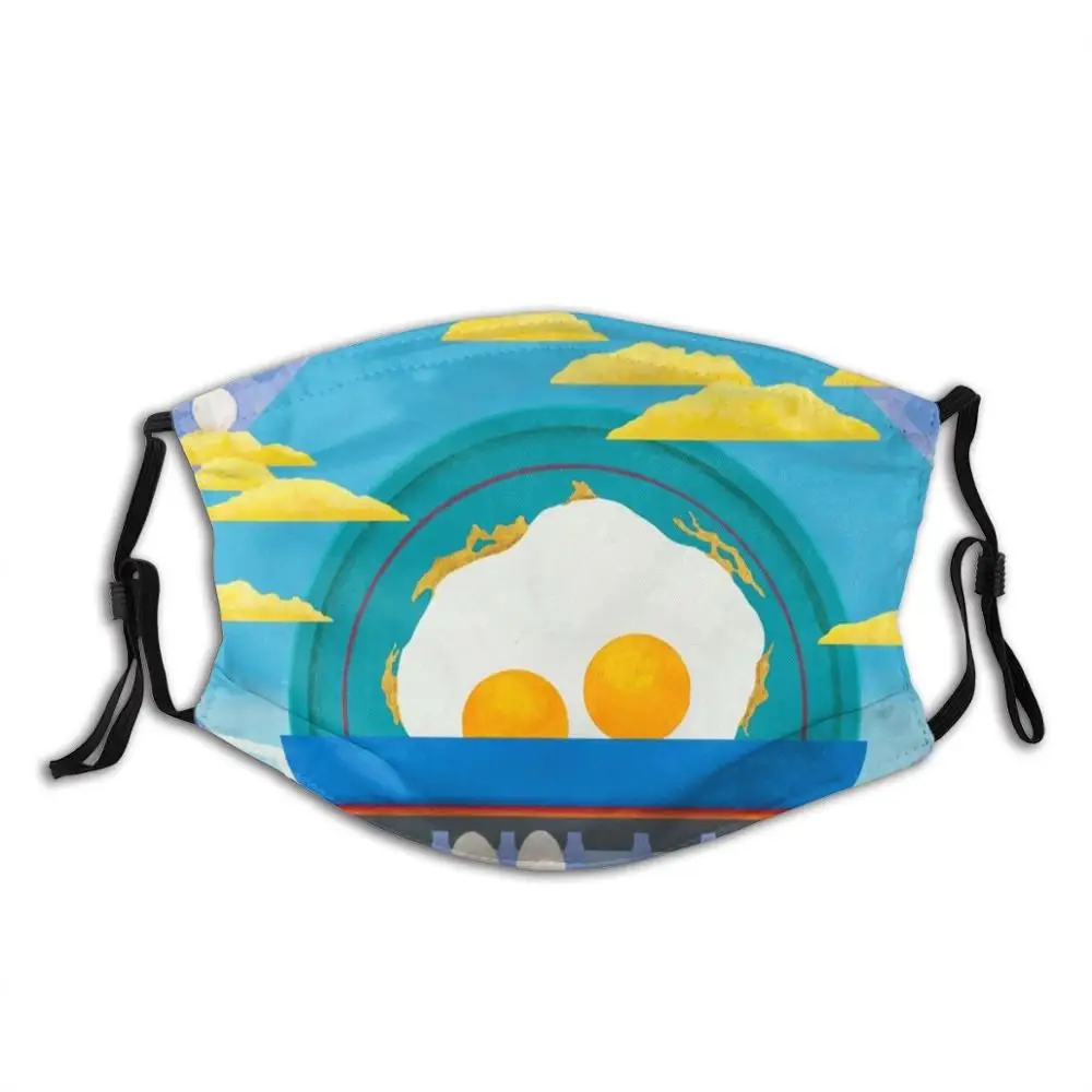 

Sunny Up ( On The Range ) Face Mask With Filter Eggs Scrambled Eggs Fried Egg Easter Eggs Egg Carton Pop Art Art Deco Sunrise